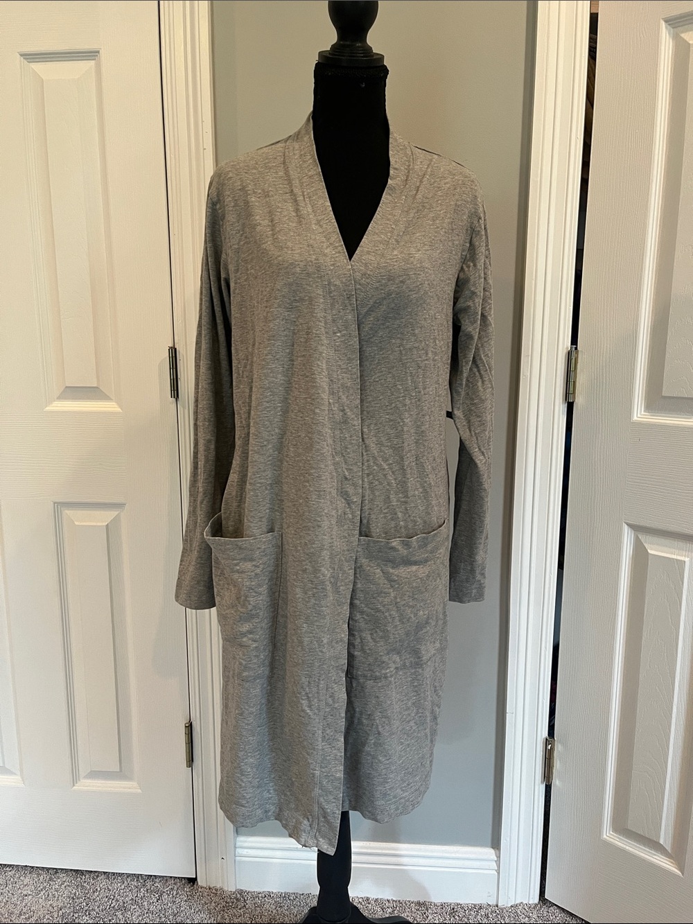 Light Gray Women's Long Sleeve Duster Cardigan